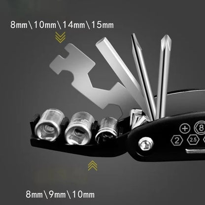 16-in-1 Hexagon Wrench & Screwdriver Set - Multi-Functional Portable Tool Kit for Motorcycle, Bicycle & Furniture Maintenance