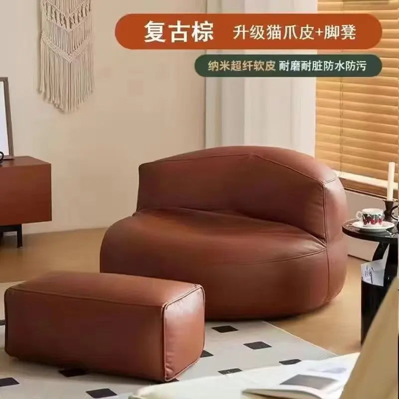 Lazy Bean Bag Sofa Seating Sleeping Tatami Chair Bedroom Room Black Single Sofa Boneless Couch 1-person Hotel Home Furniture
