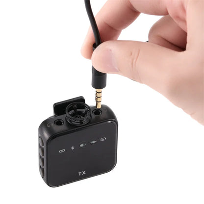 Wireless Lavalier Microphone System Bluetooth Audio Video Voice Recording Mic for iPhone Android Mobile Phone Interview Camera