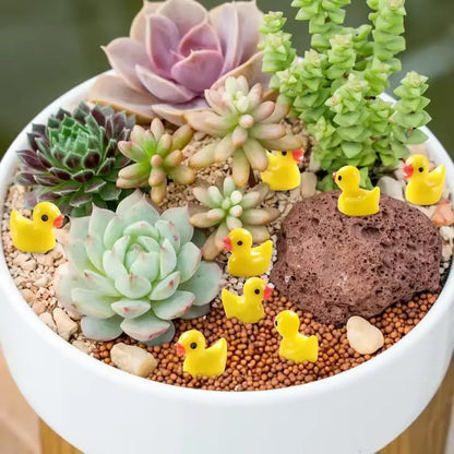 100/50Pcs Resin Mini Duck Miniature Figurines Ornaments Decor Yellow Animal Garden Crafts Tiny Duck Landscape Plants Fairy