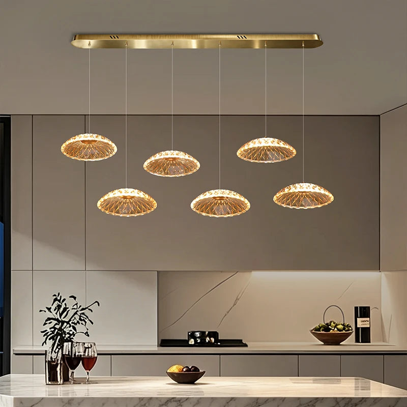 Modern Restaurant Pendant Lamp for Villa Dining Table Bar Kitchen Island Hanging Light for LED Glass Dining Room Chandelier