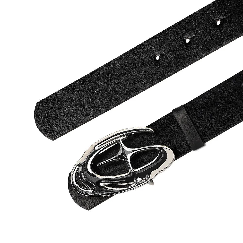 Punk Waist Belt with Geometric Alloy Needle Buckle, Stylish Men Women Accessory, Strap Suitable for Daily Wear and Gift Giving
