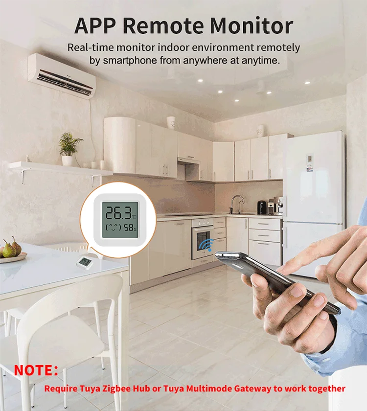 Tuya Zigbee Temperature Humidity Sensor Mini Screen Thermometer For Smart Home Automation Work with Google Home Alexa