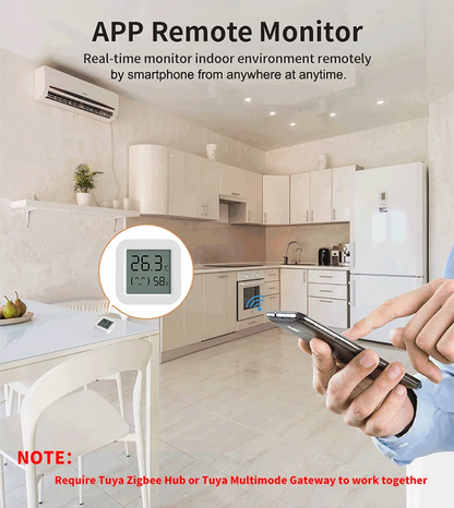 Tuya Zigbee Temperature Humidity Sensor Mini Screen Thermometer For Smart Home Automation Work with Google Home Alexa