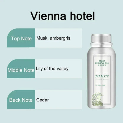 500ML Air Freshener Essential Oil Diffuser Refill Air Purifier for Hotels Electric Aromatic Oasis Humidifier Car Smoke Generator