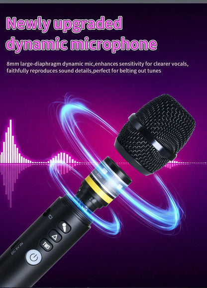 20W/Pc Bluetooth Speaker 1Pc of TWS Portable Karaoke Microphone For Kids & Adults Gift Wireless 10H Battery Handheld AUX Mic
