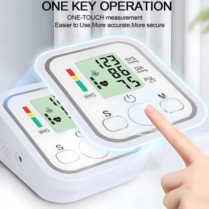 Automatic Digital Blood Pressure Monitor Upper Arm with Arrhythmia Detection Adjustable Cuff LED Display Health Tonometer