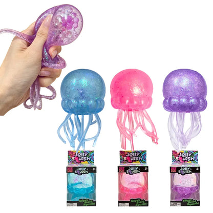 Glitter Octopus Squishy Toy Soft Stress Relief Fidget Toy Squeeze Jellyfish Squishy Compression Decompression Toy for Kid Adults