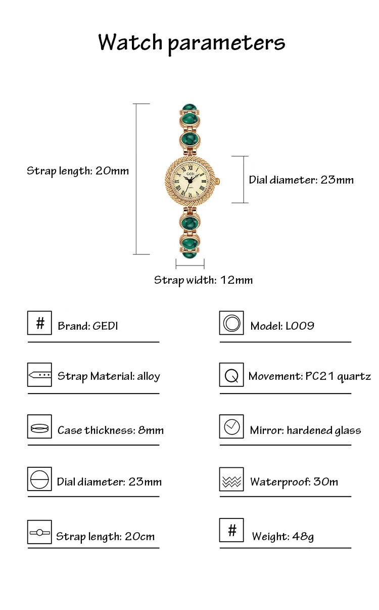 Women Bracelet Watch Ancient Luxury Premium Cat Eye Stone Colorful chain Watches Waterproof Ladies Fashion Quartz Wristwatch