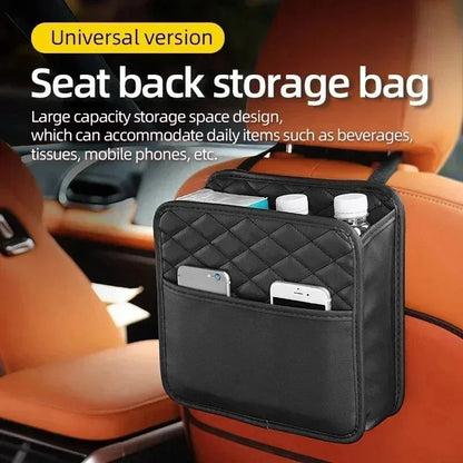 Storage and organization multifunctional car seat storage bag leather car storage bag garbage bag suitable for most car models