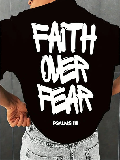 Men's T-shirt - 100% lightweight summer casual T-shirt, bold letter print, round-neck short-sleeved for outdoor activities