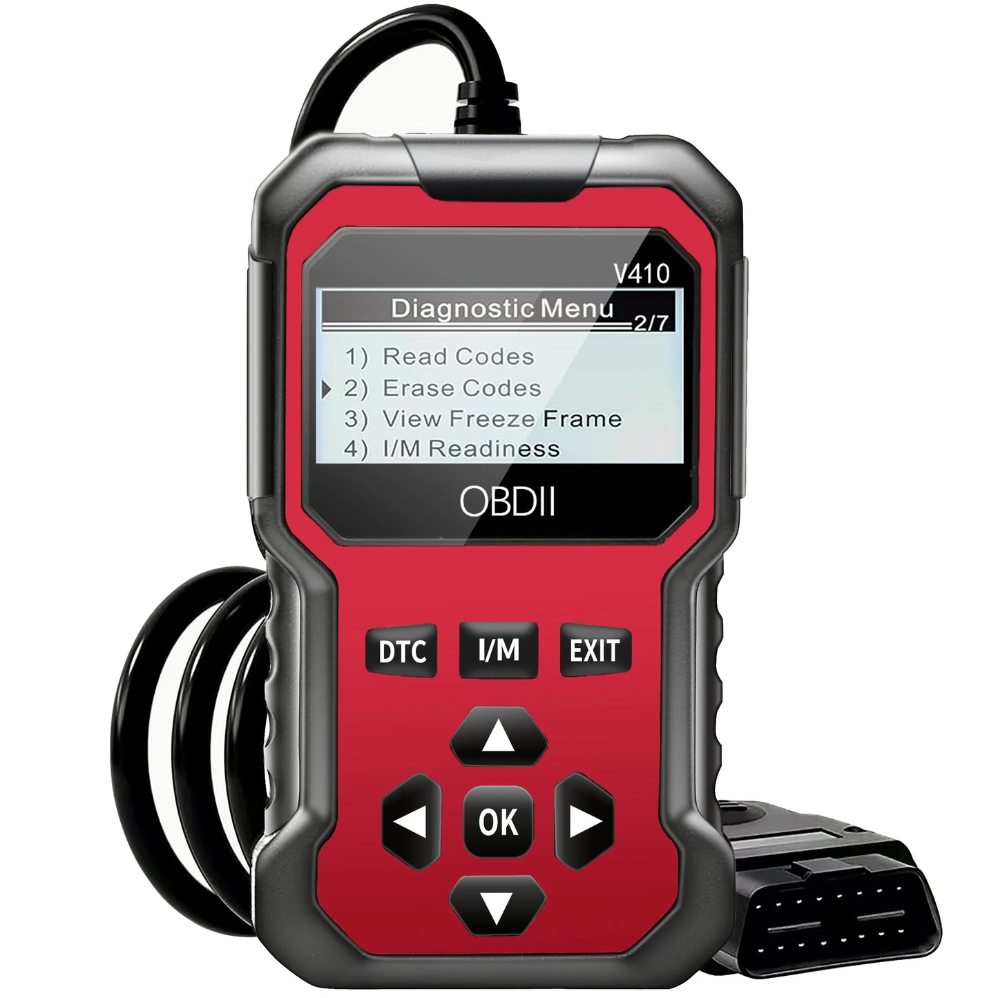 V410 OBD2 Scanner Diagnostic Tool for Cars and Trucks Since 1996+, Data Stream, I/M Readiness, Voltage Test