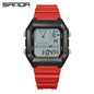 SANDA 6307 Casual Men's LED Electronic Watch Waterproof Sports Alarm Clock Multi functional Student Fashion Electronic Watch