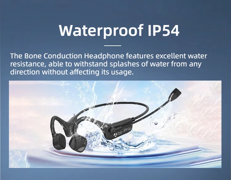 Open Ear Bone Conduction Headphones with dual microphone Wireless Bluetooth Headphone with Mic Headset for work/business/Cycling