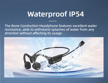 Open Ear Bone Conduction Headphones with dual microphone Wireless Bluetooth Headphone with Mic Headset for work/business/Cycling
