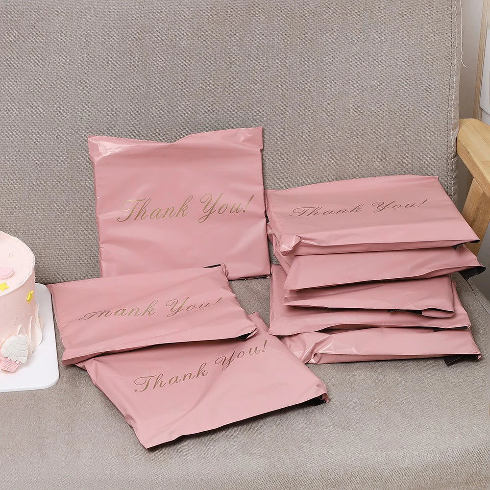 30/50Pcs Thank You Pink Shipping Bags Waterproof Plastic Express Mailing Bags Gifts Packing for Clothing Small Business