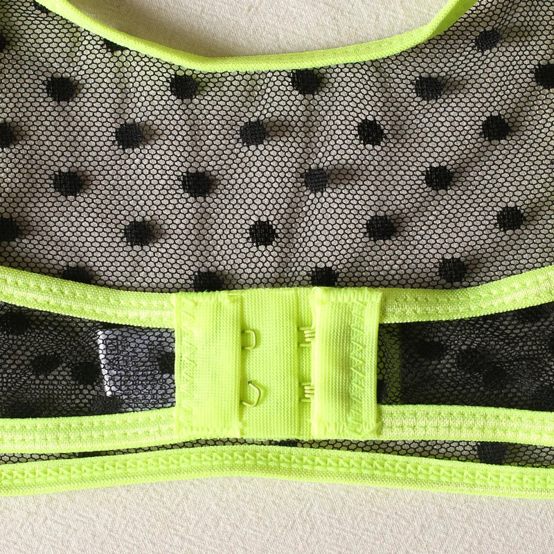 2026 Lingerie Set Polka Dot Sexy Women Underwear See Through Bra and Panty Set Intimate fluorescent Green 2 Piece Sexy Outfits