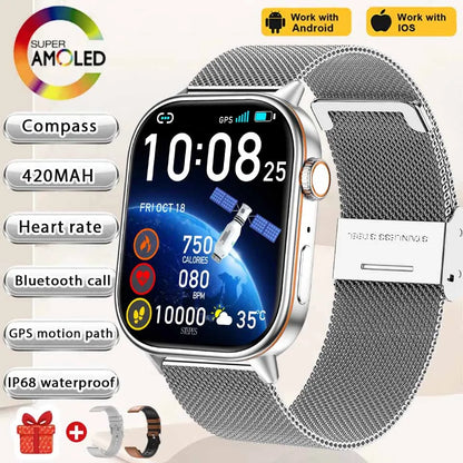 Newly Built-in GPS Sports Fitness Pilates Smart watch Women Fashion Precise Positioning 5ATM Waterproof Bluetooth Call Bracelets