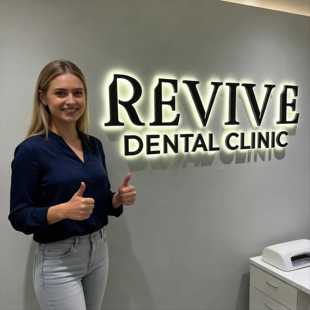 Custom 3D Metal Letter LED Illuminated Signage - Backlit Halo Front Lit Wall Logo for Indoor Outdoor Commercial Business Decor