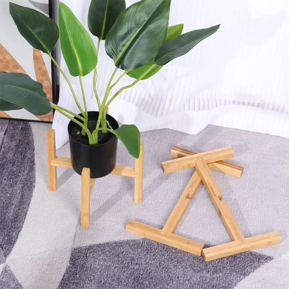 Floor-Standing Bonsai Display Stand Wood Flowerpot Holder Flower Pot Base Indoor Outdoor Home Decoration Tray Garden Supplies