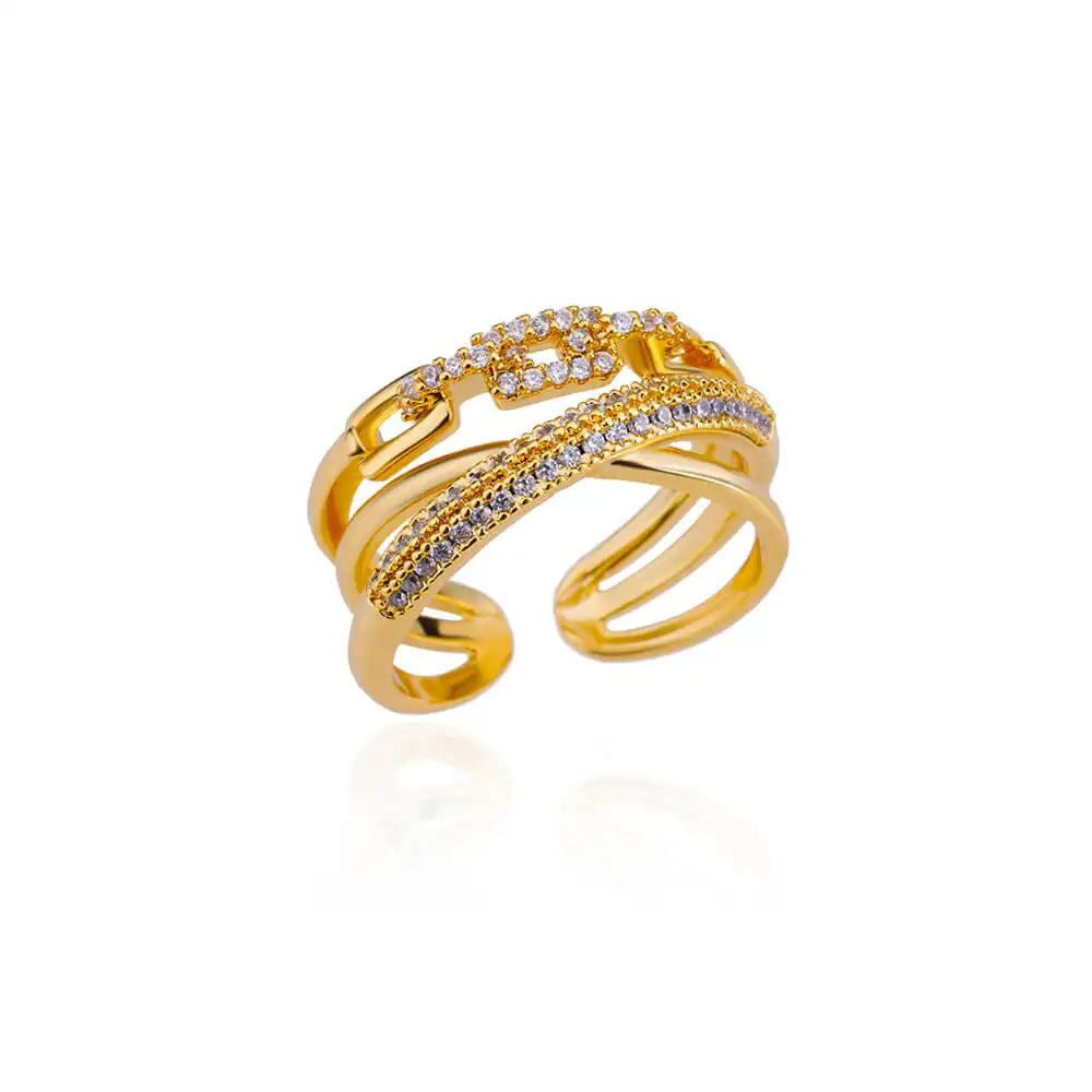 Blue Zircon Crown Rings For Women Stainless Steel Gold Color Adjustable Crown Ring 2026 Trend Design Female Wedding Jewerly Gift