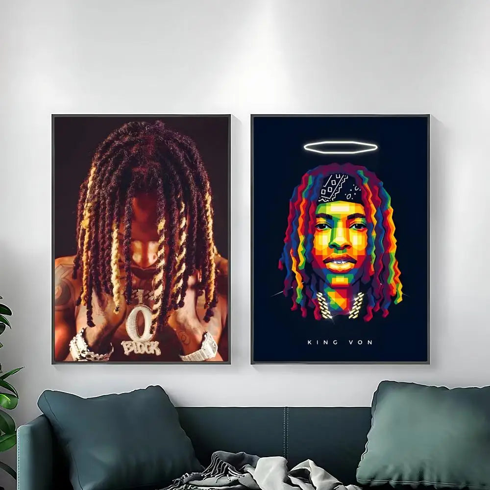 Singer King Von Poster Posters Anime Room Decor Decoration Movie Backpack Wall Interior Music Wall Art