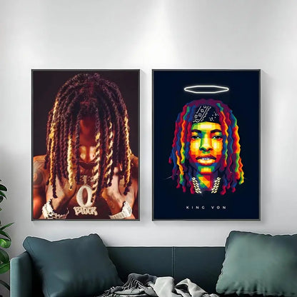 Singer King Von Poster Posters Anime Room Decor Decoration Movie Backpack Wall Interior Music Wall Art