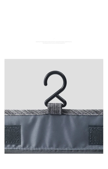Hanging Toiletry Bag for Travel – Water-Resistant Oxford Wash Pouch, Folds Flat, Unisex Cosmetic Organizer