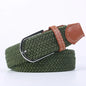 Women Casual Knitted Elastic Belt Pin Buckle Webbing Strap Woven Canvas Braided Stretch  - Belts for Men