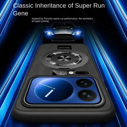 Case For Xiaomi 17 Pro Max 360 Rotating Magnetic Holder Luxury Silicone Sheepskin Leather Back  For Mi17 Xiaomi 17Pro Max Cover