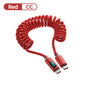 120W Spring Cable USB Type C To Type C Fast Charging LED Digital Display For iPhone 15 16 Samsung Huawei USB C To USB C Cable
