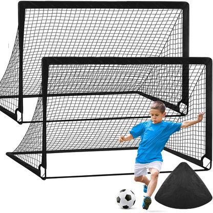 Soccer Goals for Backyard Set 2pcs Portable Training Football Net Indoor and Outdoor Children’s Football Match Door Frame