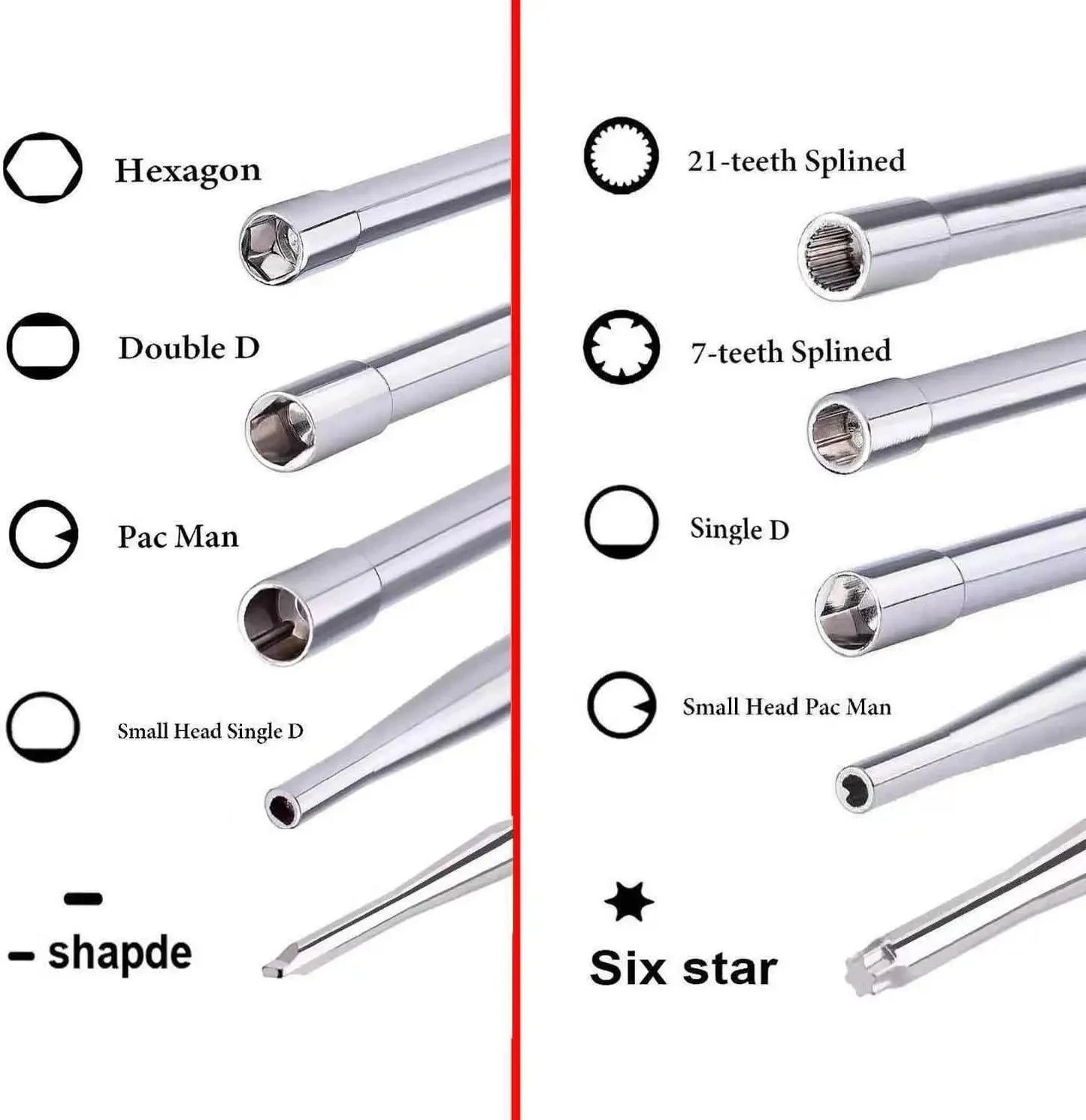 Carburetor carb Adjusting hand Tool Pac Man Double D Hexagon Hex Socket Screwdriver Driver Chainsaw Speed Adjustment Repair Tool