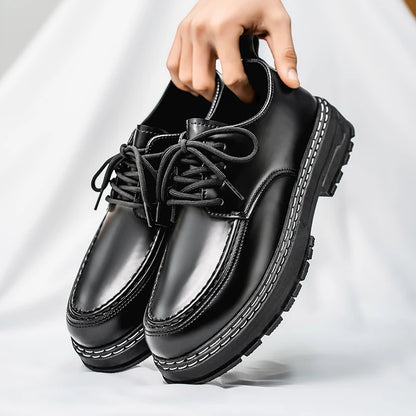 Men's Casual Loafers Black Fashionable Dress Shoes Elegant Formal Footwear Comfortable Slip-On Footgear