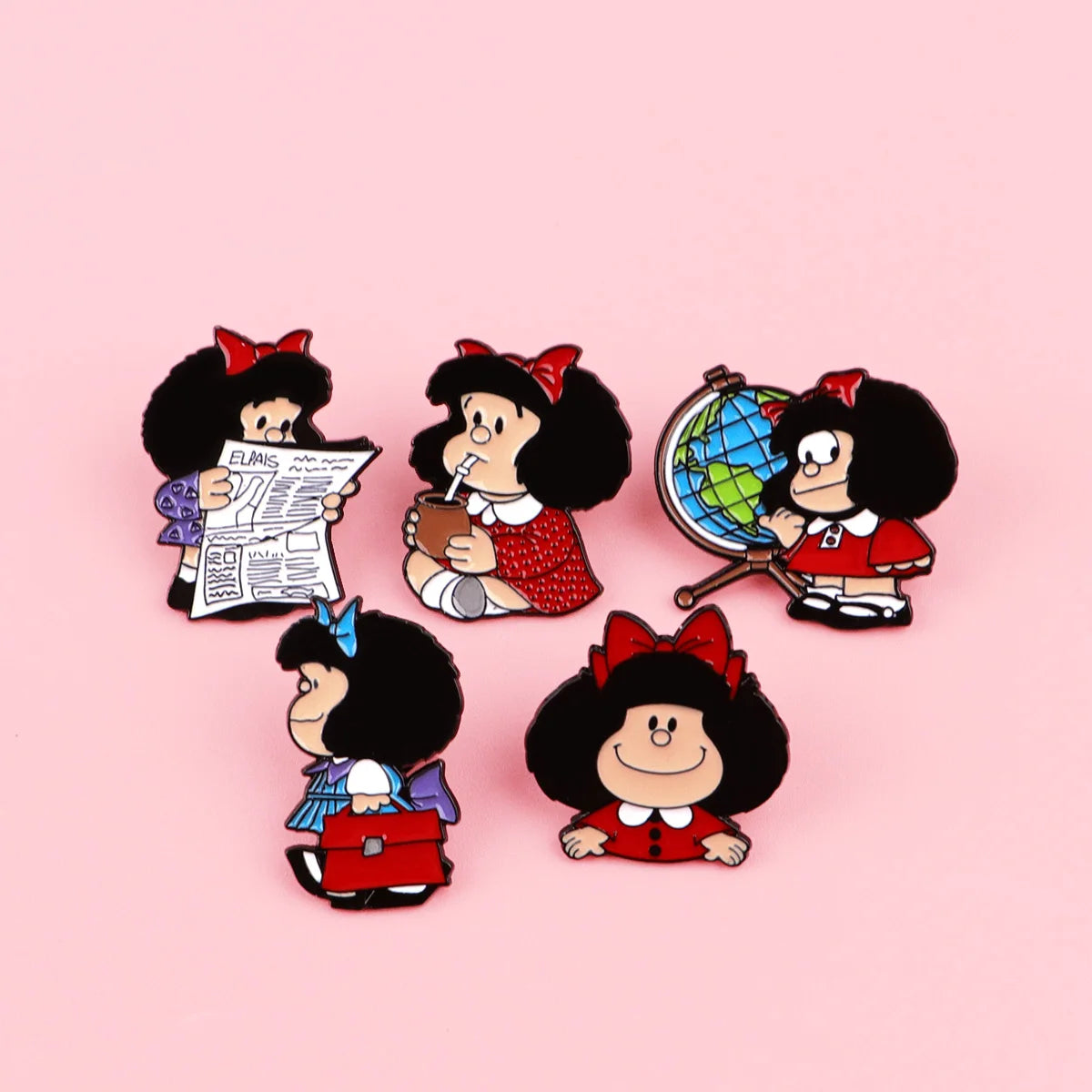 5pcs Cute Girl Enamel Pin Set Cartoon Badges on Backpack Women's Brooches Hat Lapel Pins Cosplay Accessories Toys Gifts