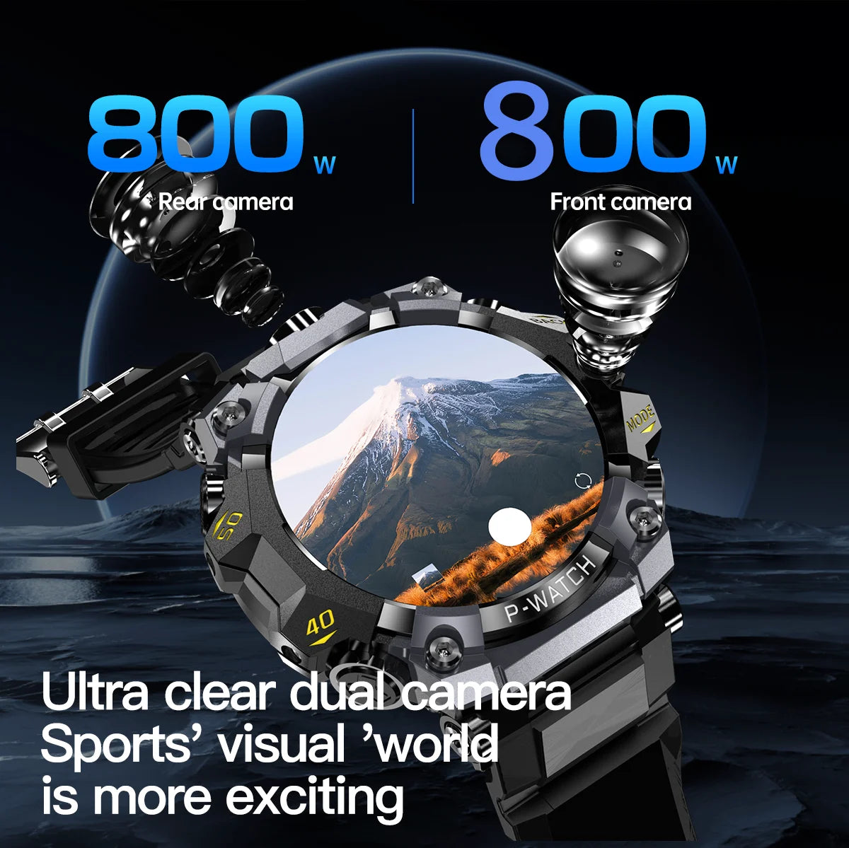 5G Cellular Version Q668 Android 10.0 Smart Watch 1.95inch Amoled 720*720 Smartwatch With 800W Dual Camera GPS WIFI Sim Card