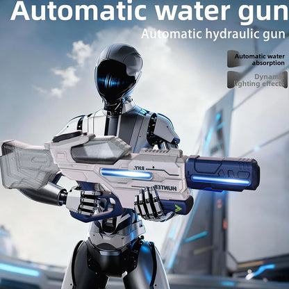 Electric Water Gun Large Capacity Squirt Gun Pulse Continuous Firing Watergun Integrated Manual and Automatic Water Gun Pool Toy