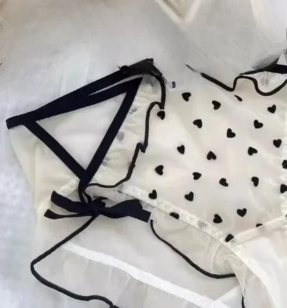 BANERDANNI Simple Light Luxury Love Printed Lace Underwear Set Women's Small Breasts Gather Sexy Pure Desire Sweet Bra Cute Bra