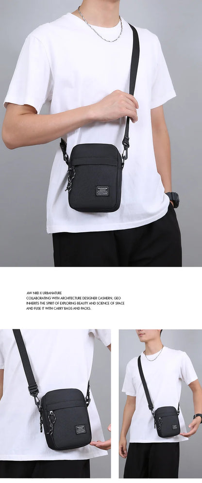 1Pcs 14×5×19cm Men Womens Canvas Crossbody Bag Lightweight Mini Shoulder Phone Pouch for Outdoor Hiking Travel Sports Square Bag