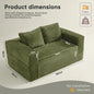 Boneless Deep Seat Double Sofa No Assembly Needed Foam Floor Cushion Sofa Plush Corduroy Fabric Apartment Bedroom Living Room