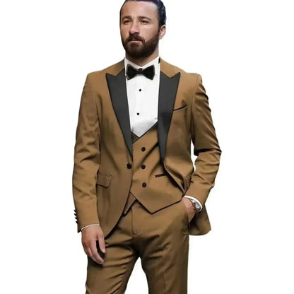 Spring Autumn Summer Casual Suits Men's Korean Business Western-style Clothes Vest Trousers Set Matching Outfit For Young Men