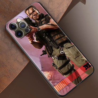 Mobile Phone Case For iPhone 14 15 11 12 13 16 Pro Max 16 Plus XS Black Soft Cover Coque Arnold Schwarzenegger Commando 1985