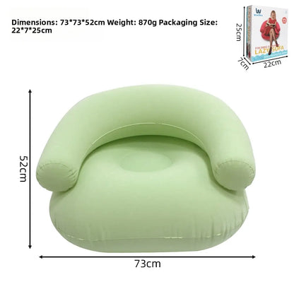 Inflatable Single Person Lazy Sofa U-Shaped Flocking with Armrests And Backrest Portable Outdoor Leisure Bean Bag Chair