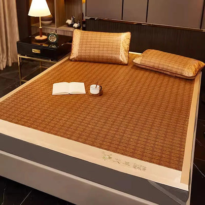 Ice Silk Cooling Mat Natural Mountain Foldable Double Bed Mattress Mugwort Cooling Pad Summer Sleep Cooling Bedding for Couple