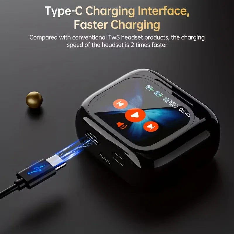 AI Real-time Translation Headset, 150 Language Translation. Translation Wireless Headphones, LCD Large-screen TWS In-ear ANC ENC