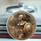 Noter New 8 Styles Unique 2D Flat Keychain Retro Anchor Knight Motorcycle Pattern Car Backpack Charm Pendant Decoration Key Ring