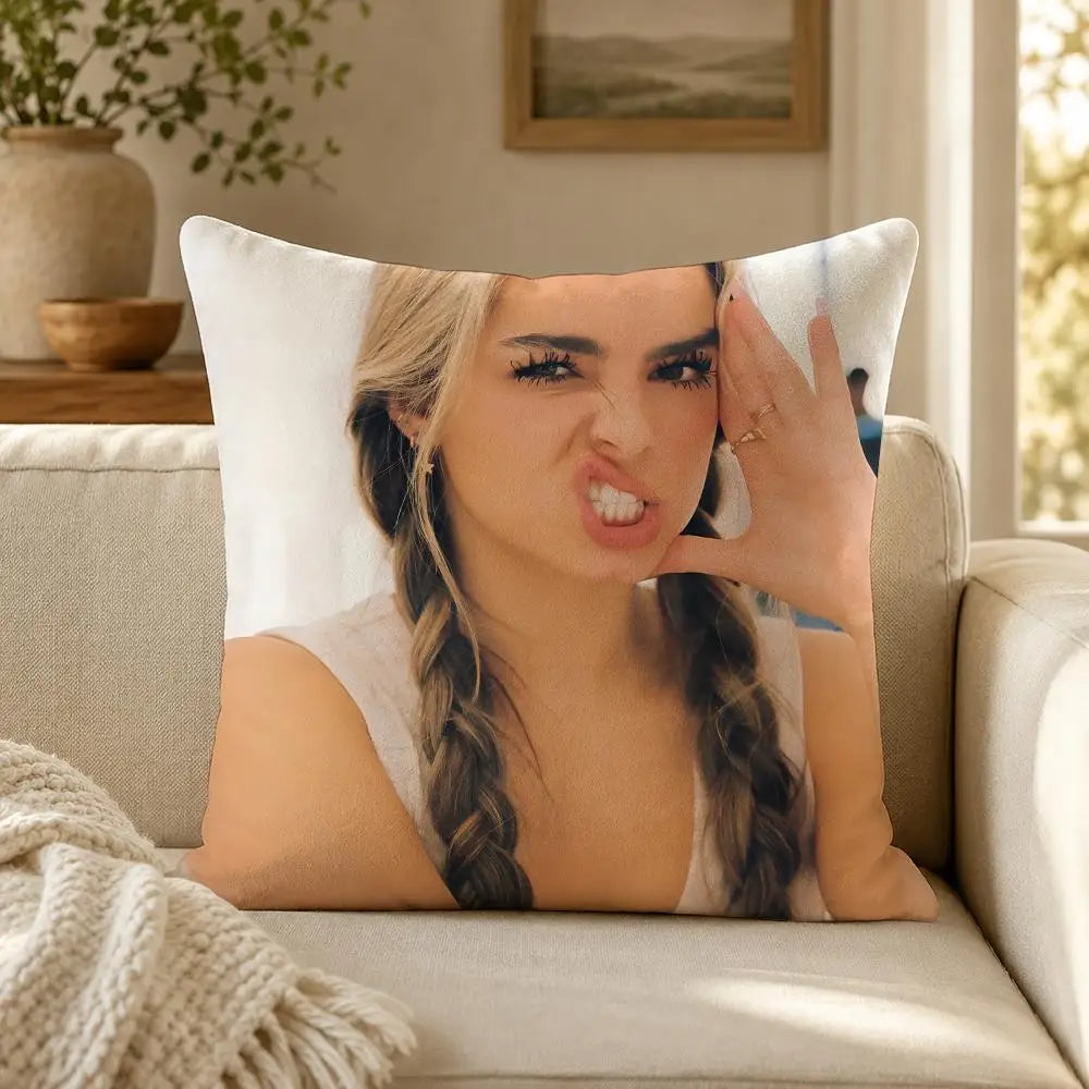 Person A-Addison R-Rae Funny Cushion Cover Soft Short Plush Decorative Pillow Cover for Sofa Bedroom Easy to Clean