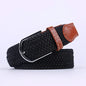 Women Casual Knitted Elastic Belt Pin Buckle Webbing Strap Woven Canvas Braided Stretch  - Belts for Men