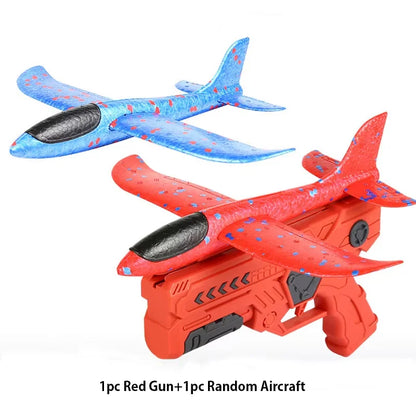 Children's Outdoor Ejection Aircraft Toys Foam Aircraft Oy Gun Parent-Child Outdoor Games Toys Children's Gifts Flying Toy