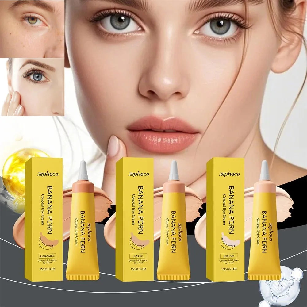 Premium Banana PDRN Eye Dark Circles Blemishes Brightener Concealer Cover Lightweight Non-sticky Under-Eye Concealer Moisturizer